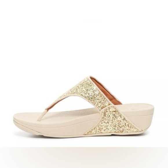 FITFLOP SHIMMA GLITTER TOE POST SANDALS GOLD METALLIC 8 - Picture 3 of 12